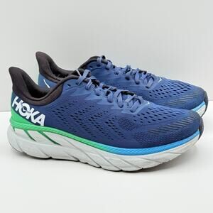 Hoka One One Clifton 7 Mens Size 9.5 EE Blue Low Top Running Sneaker Shoes